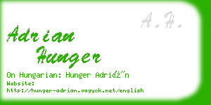 adrian hunger business card